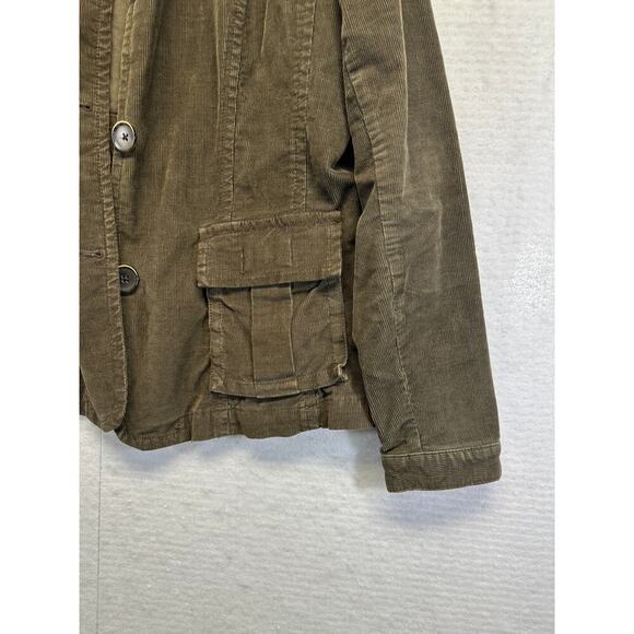 Eddie Bauer Woman Size L Brown Corduroy Jacket Button Up Pockets Blazer - Picture 3 of 11